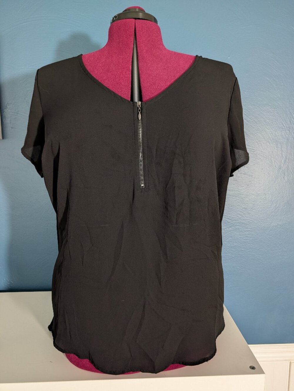 Torrid Black Sheer short sleeve top size 1